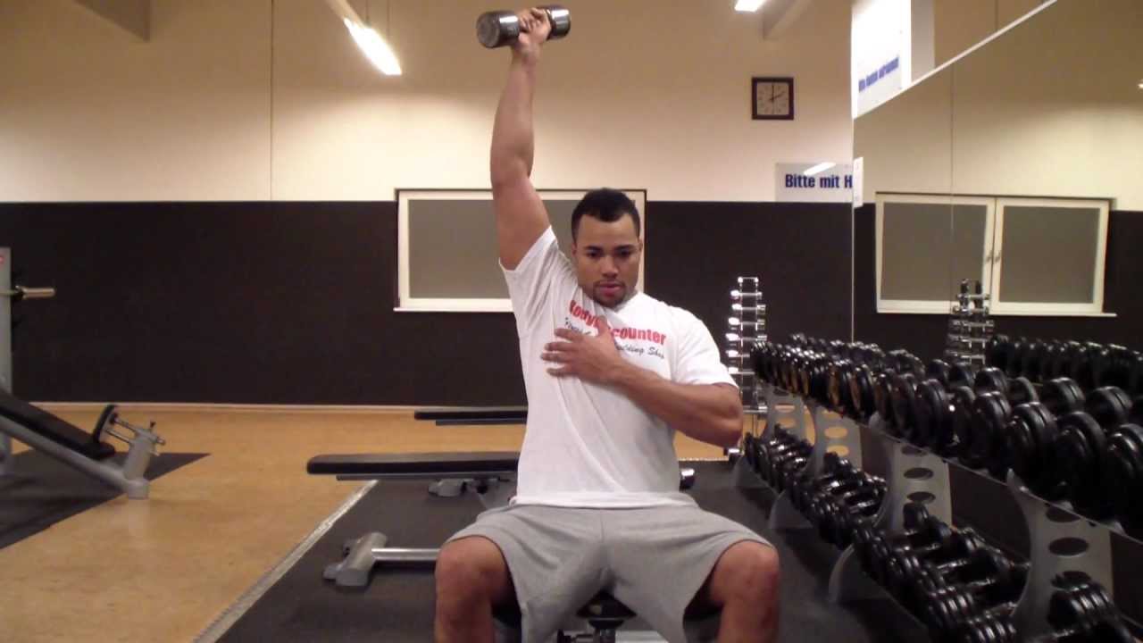 Trizepsdrücken mit Kurzhantel (einarmig)